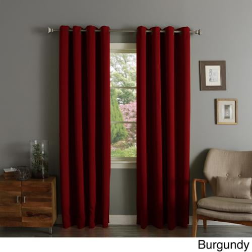 Blackout Curtain Burgundy Wide Width Antique Brass Grommet Top Thermal Insulated 100 Inch Wide By 108 Inch Long Panel 